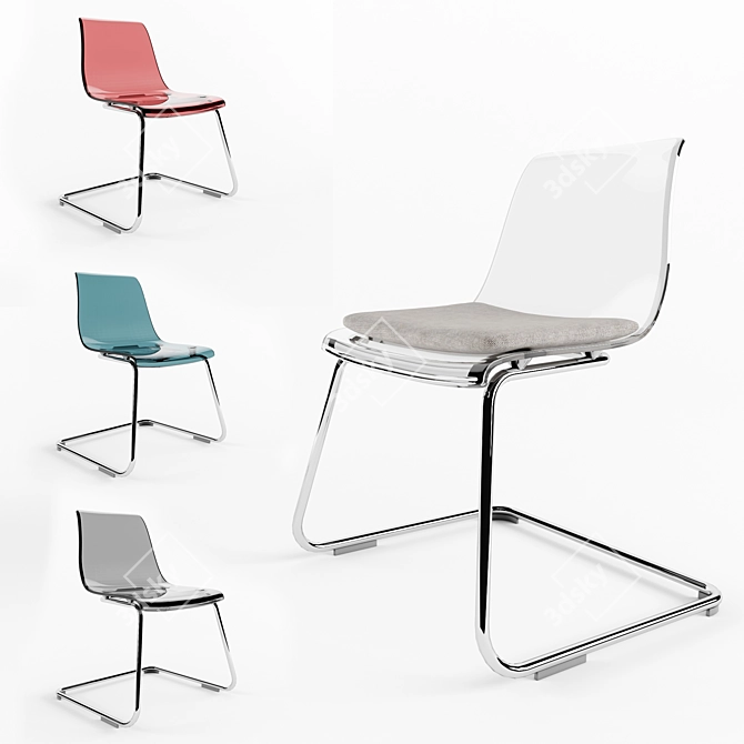 Sleek Transparent Tobias Chair 3D model image 1