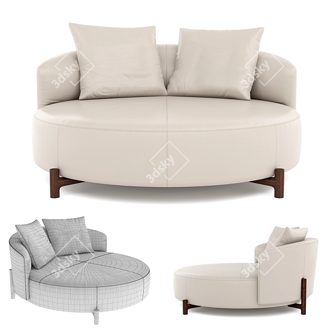 Elegant Amalia Sofa by Natuzzi 3D model image 3