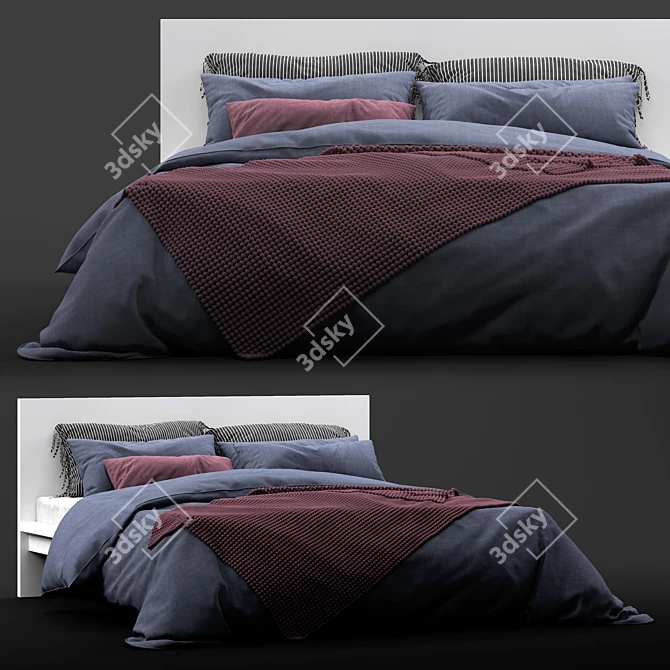 Modern, Spacious IKEA MALM Bed 3D model image 1