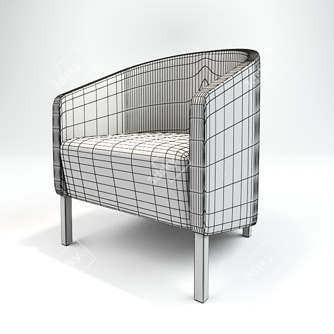 Cozy Velvet Armchair 3D model image 3