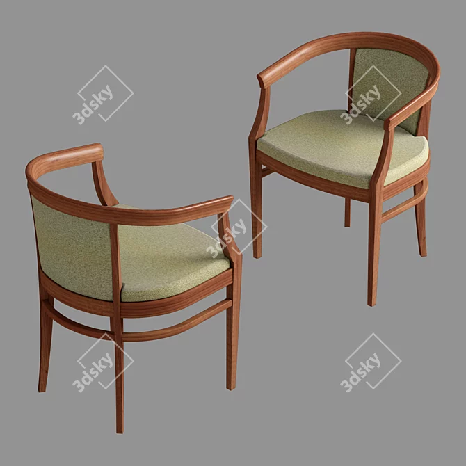 Italian Walnut Cafe and Bar Table Set 3D model image 2