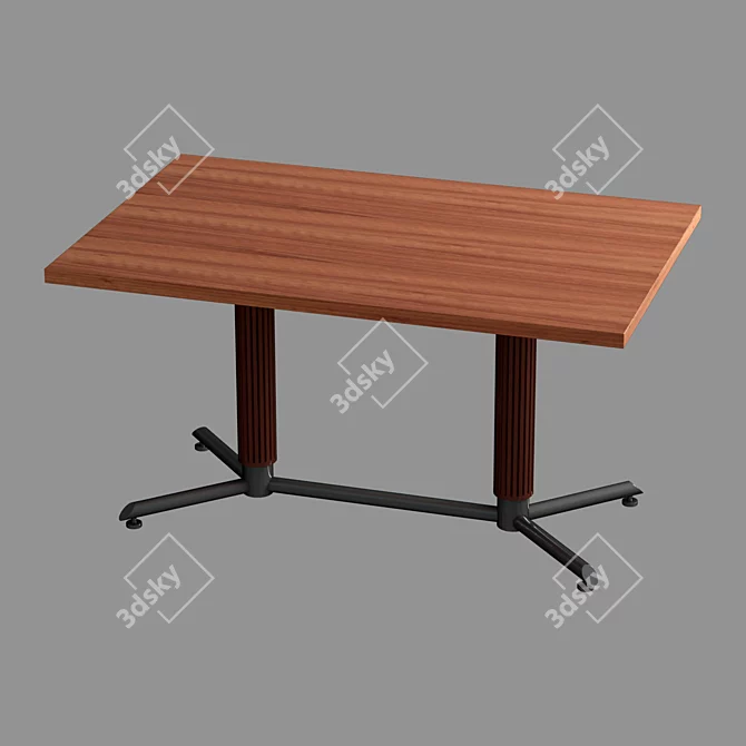 Italian Walnut Cafe and Bar Table Set 3D model image 3