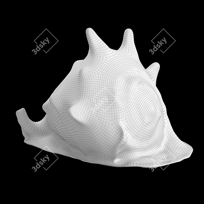 Modern Seashell Sculpture 3D model image 2