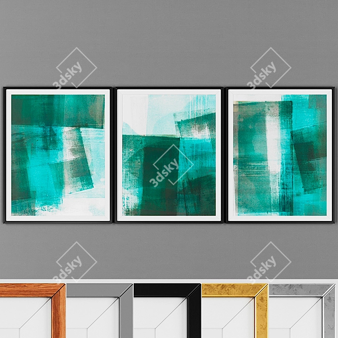 Modern 3-Piece Picture Set 3D model image 1