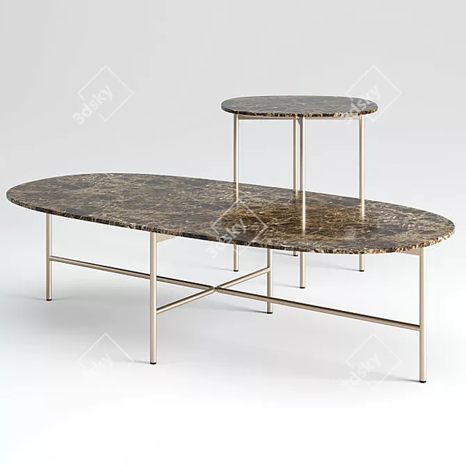 Elegant Marble Soap Tables 3D model image 1