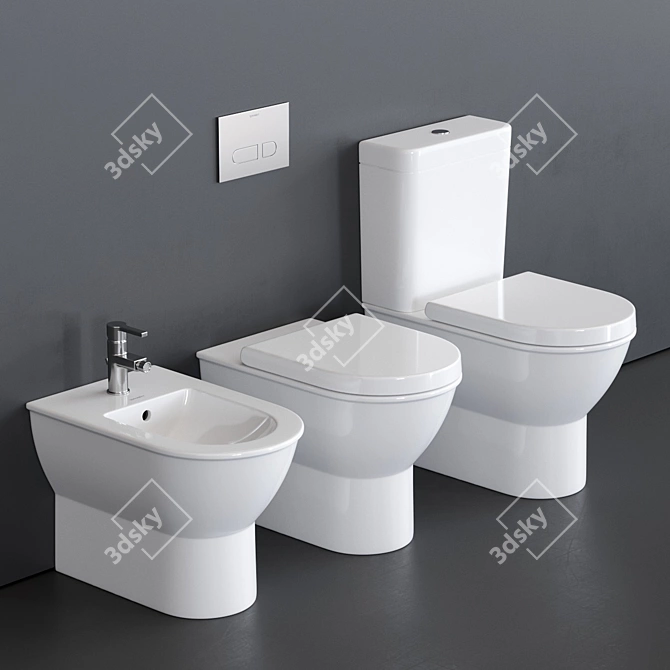  Darling New Close Coupled Toilet 3D model image 1