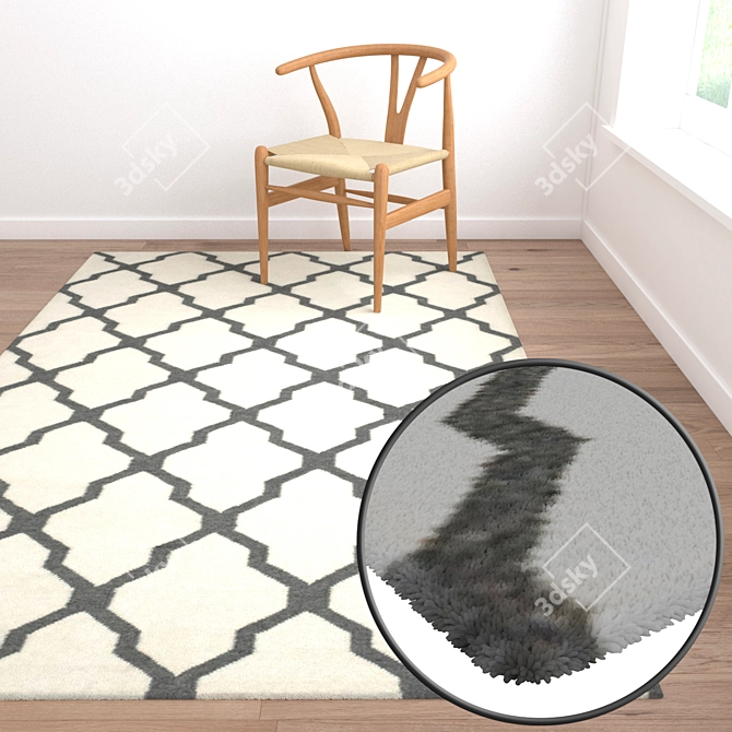 High-Quality Carpet Set with 3 Variations 3D model image 2