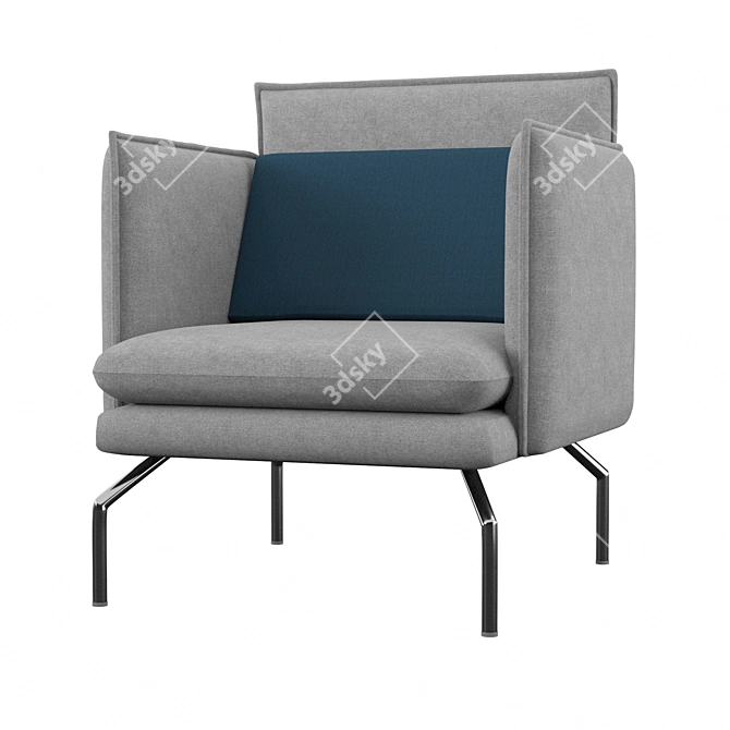 Brecken Lounge Chair: The Epitome of Comfort 3D model image 1