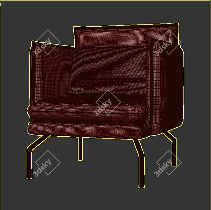 Brecken Lounge Chair: The Epitome of Comfort 3D model image 3