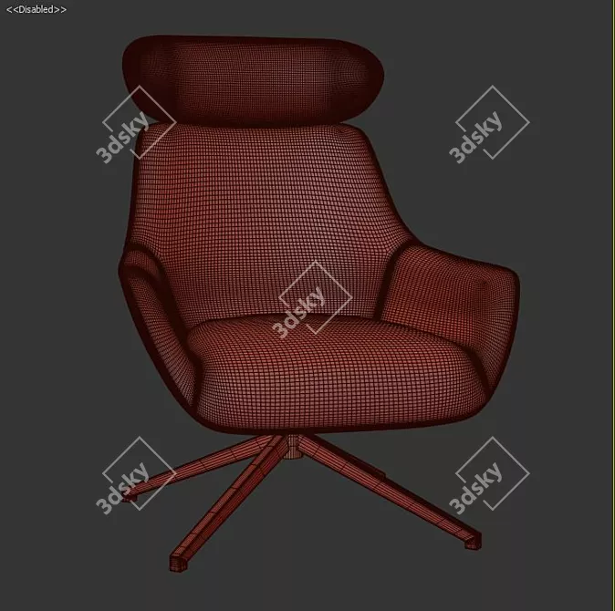 Brady Swivel Lounge Chair 3D model image 3