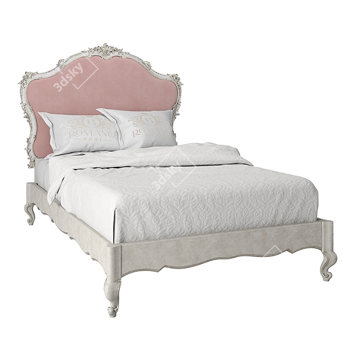 Handcrafted Joseph Mini Romano Bed 3D model image 2