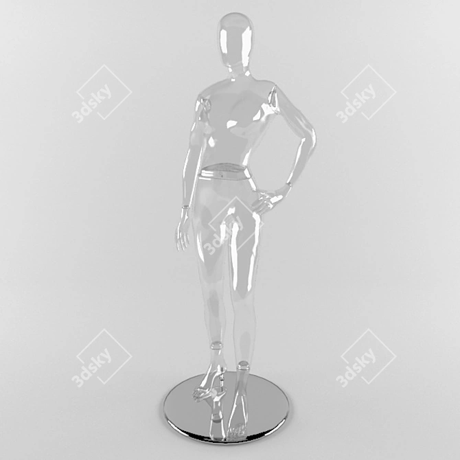 Transparent Female Mannequin 3D model image 1