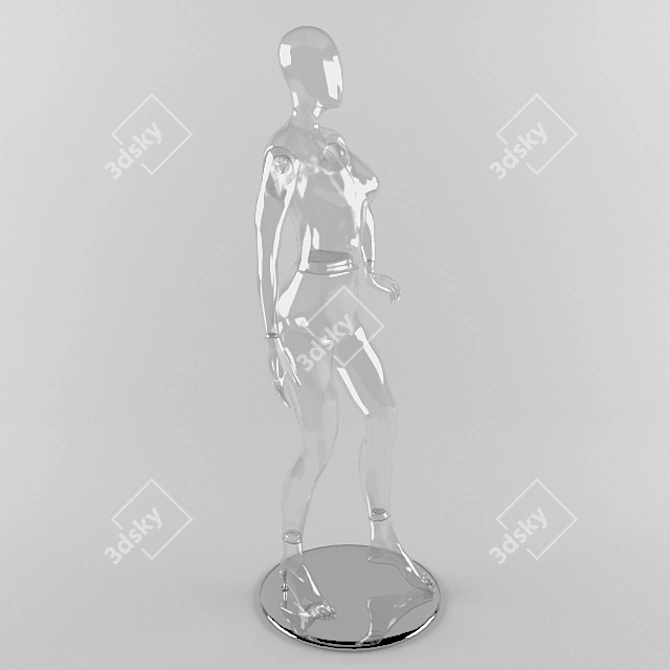 Transparent Female Mannequin 3D model image 2