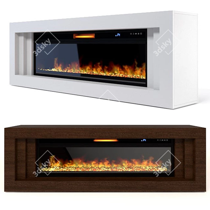 FlameVision 60: LED Fireplace Majesty 3D model image 1