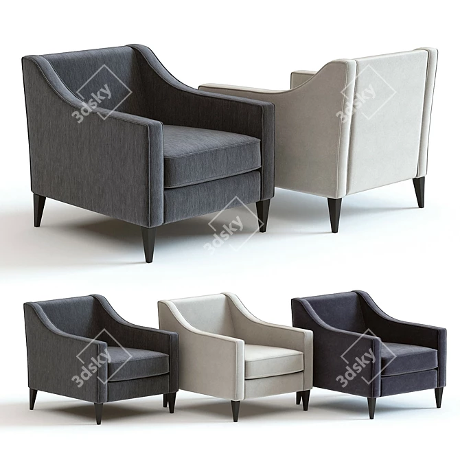 Sleek Hogarth Armchair: Exquisite Design 3D model image 1