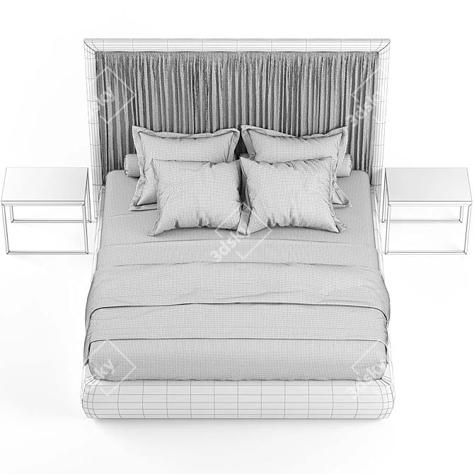 Luxury Marelli Spenser Bed - Elegant and Timeless Design 3D model image 3