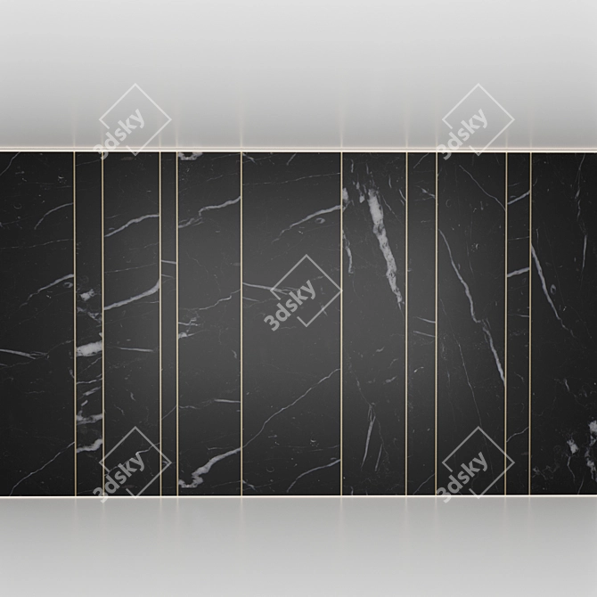 Luxury Marble Walls with Golden Accents 3D model image 2