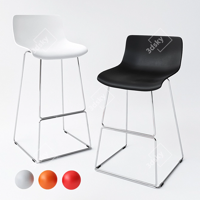 Contemporary "Line" Bar Stool - Durable & Stylish 3D model image 1