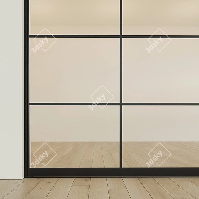 Minimalist Sliding Partition Door 3D model image 2