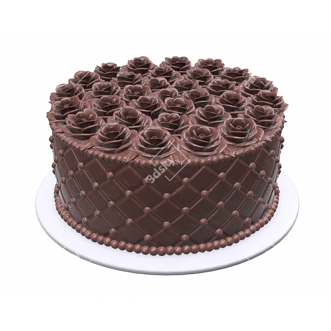 Decadent Chocolate Cake 3D model image 1