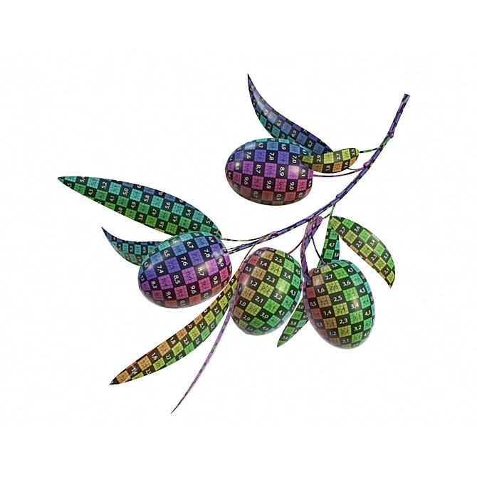 Graceful Olive Branch: PBR Textures 3D model image 3