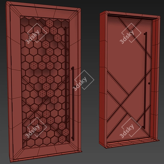 Premium Grill Main Door: 1045 x 200 x 2155mm HT 3D model image 2