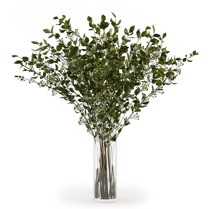 Elegant Branches Vase Decoration 3D model image 2