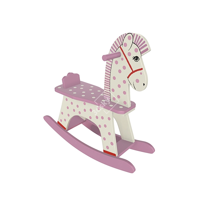 Wooden Rocking Horse Toy: Timeless Joy 3D model image 1