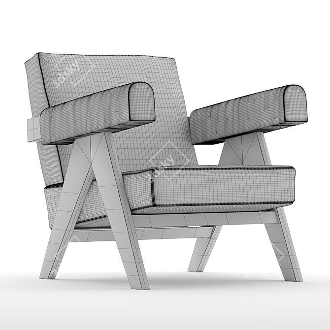 Cassina Capitol Armchair: 3ds MAX + Vray 3D model image 3