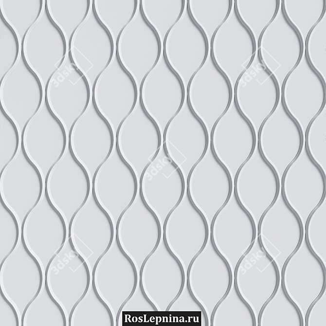 MODULAR RIPPLE: Stylish Wall and Ceiling Decoration 3D model image 2