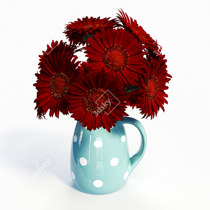 Photoreal Gerbera Daisies Bouquet 3D model image 2