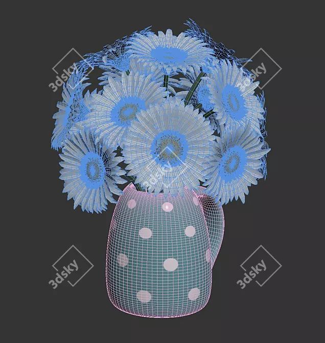 Photoreal Gerbera Daisies Bouquet 3D model image 3