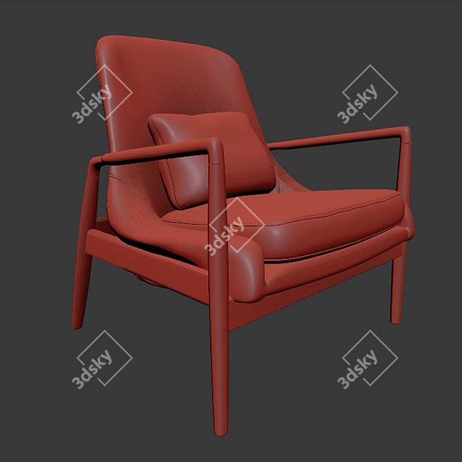 Contemporary Lucas Lounge Chair 3D model image 3