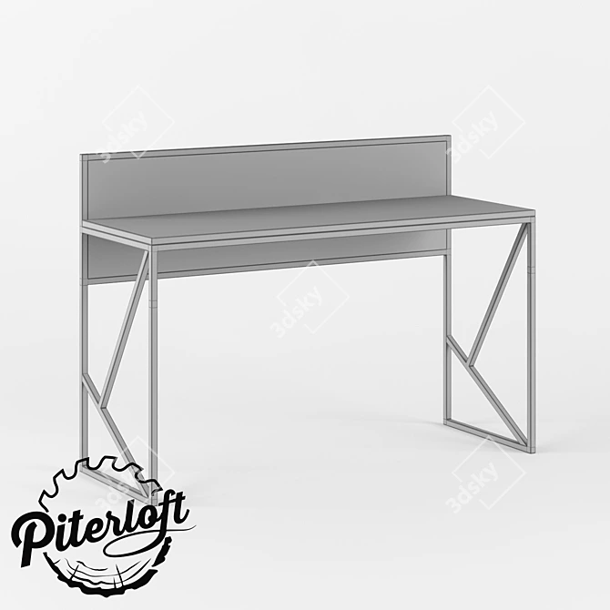 Industrial Loft Table 3D model image 2