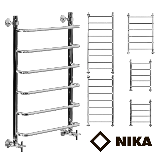 Modern Heated Towel Rail: OM L90 - Designed and Customizable 3D model image 1