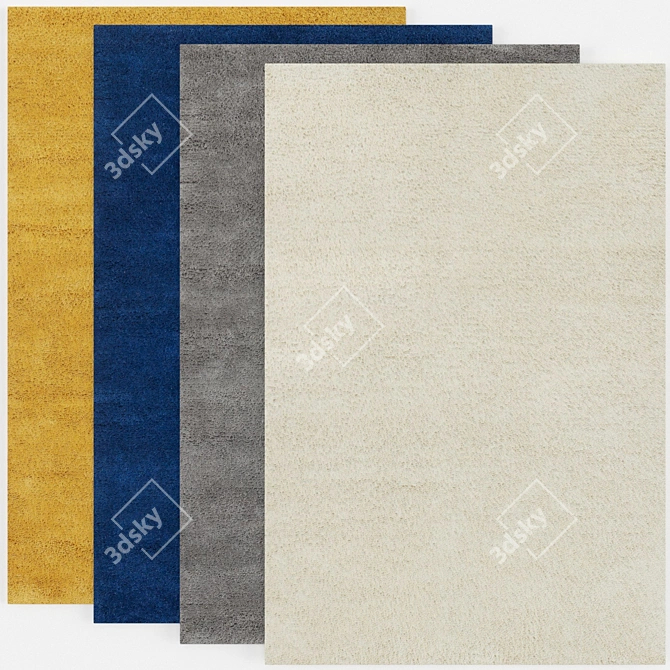 Thor Modern Designer Rug Set 3D model image 1