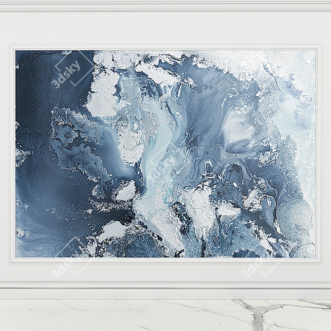 Elegant Fluid Art Wall Decor 3D model image 2