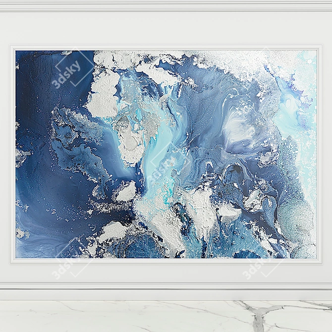 Elegant Fluid Art Wall Decor 3D model image 3