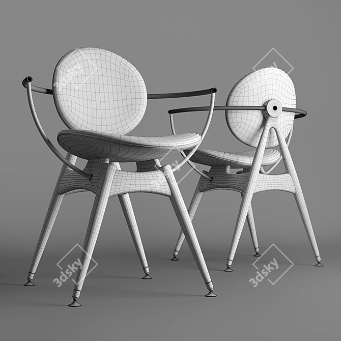 Elegant Armchair for Stylish Dining 3D model image 3