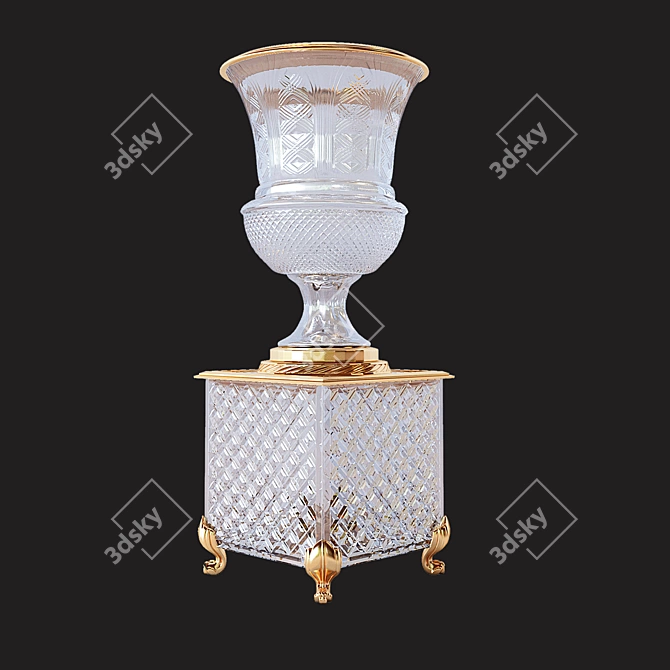 Elegant Crystal Keepsake Jar 3D model image 1