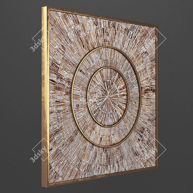 Vintage Wood Wall Panel 3D model image 2