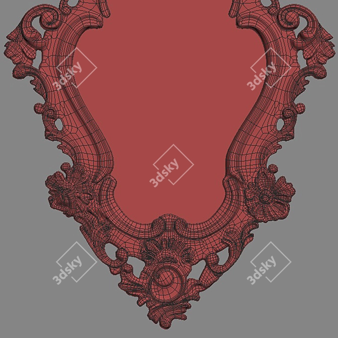 Elegant Vintage Wall Mirror 3D model image 3