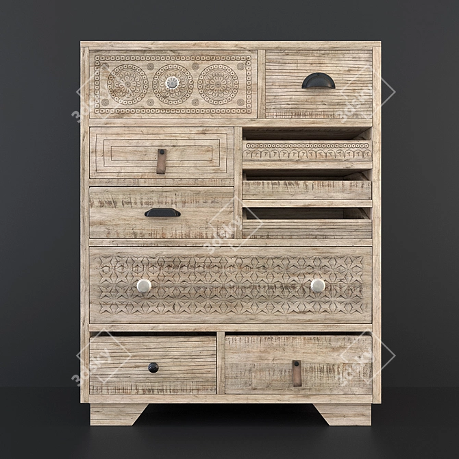Puro Kare Cabinet: Charming & Compact! 3D model image 1