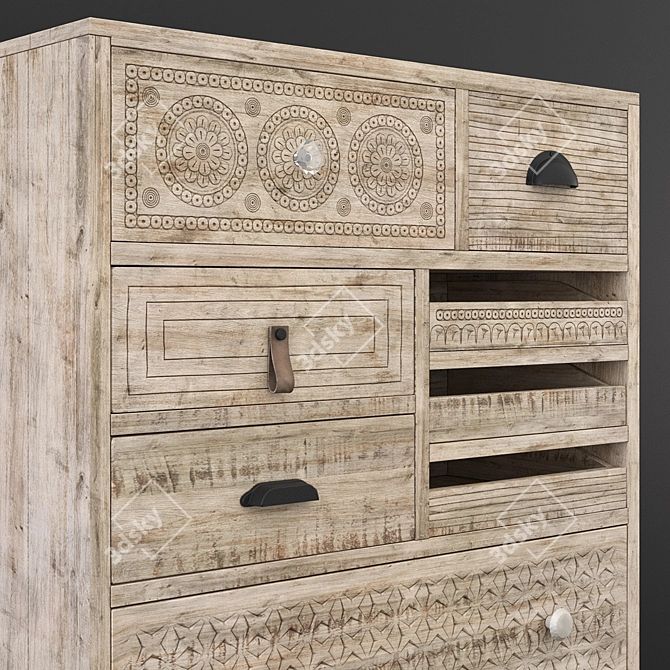 Puro Kare Cabinet: Charming & Compact! 3D model image 2