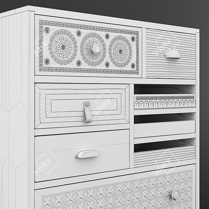 Puro Kare Cabinet: Charming & Compact! 3D model image 3