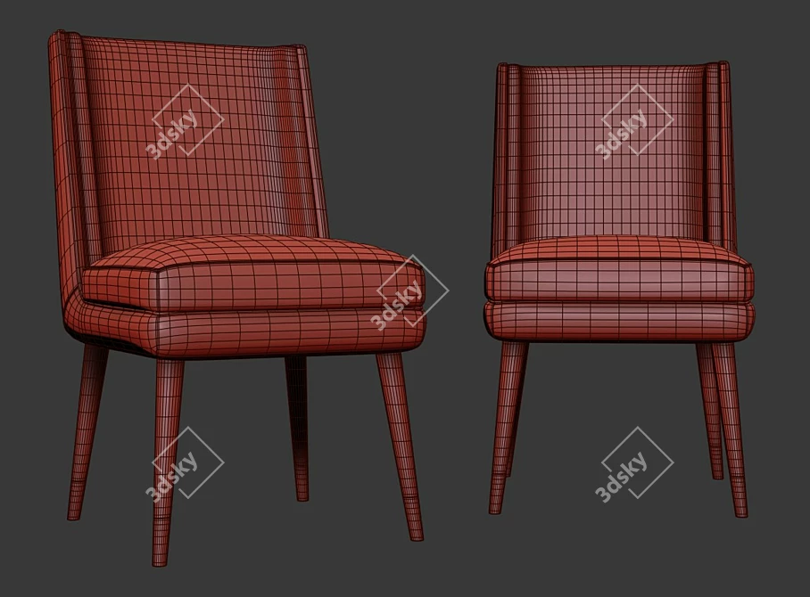 Elegant Diana Chair: Feminine Refinement 3D model image 3