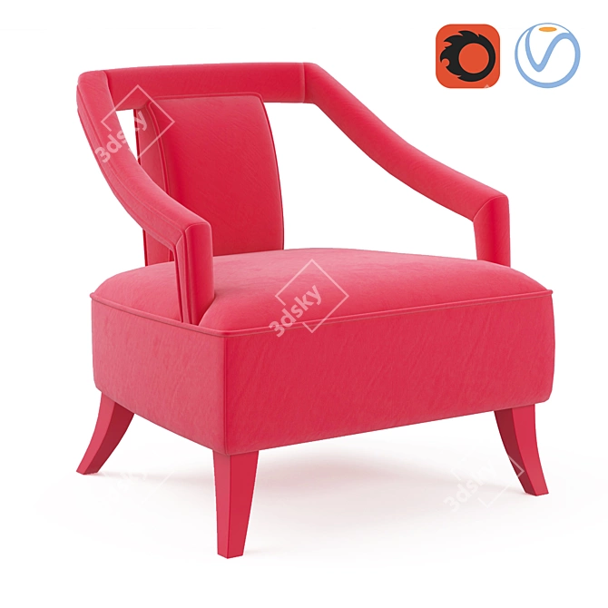 Elegant Munna Corset Armchair: Luxurious Comfort for Your Home 3D model image 1