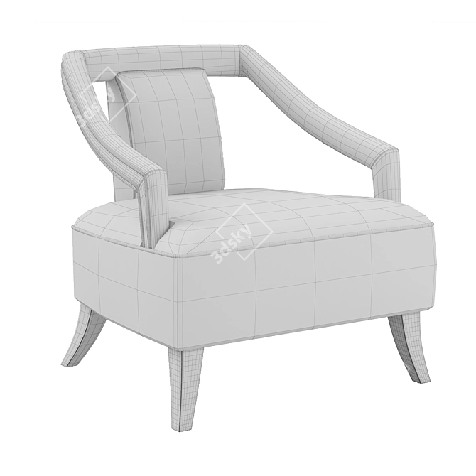 Elegant Munna Corset Armchair: Luxurious Comfort for Your Home 3D model image 3