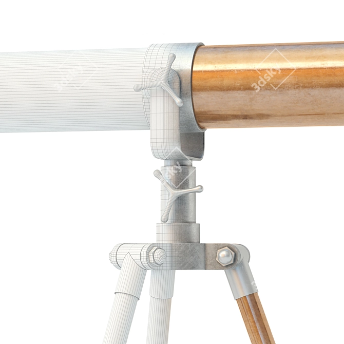 Classic Vintage Telescope - Explore the Universe 3D model image 2