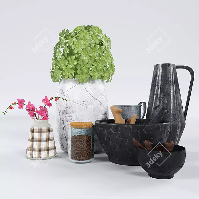 Vibrant Spring Decor Set 3D model image 1